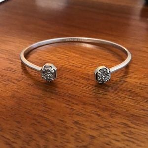 Silver drusy color bar bracelet